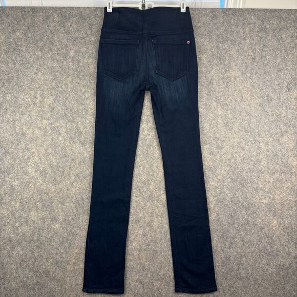 Spanx Signature Straight Side Zip Dark Blue Wash Jeans Size 26 32” EUC 338 - Picture 6 of 11